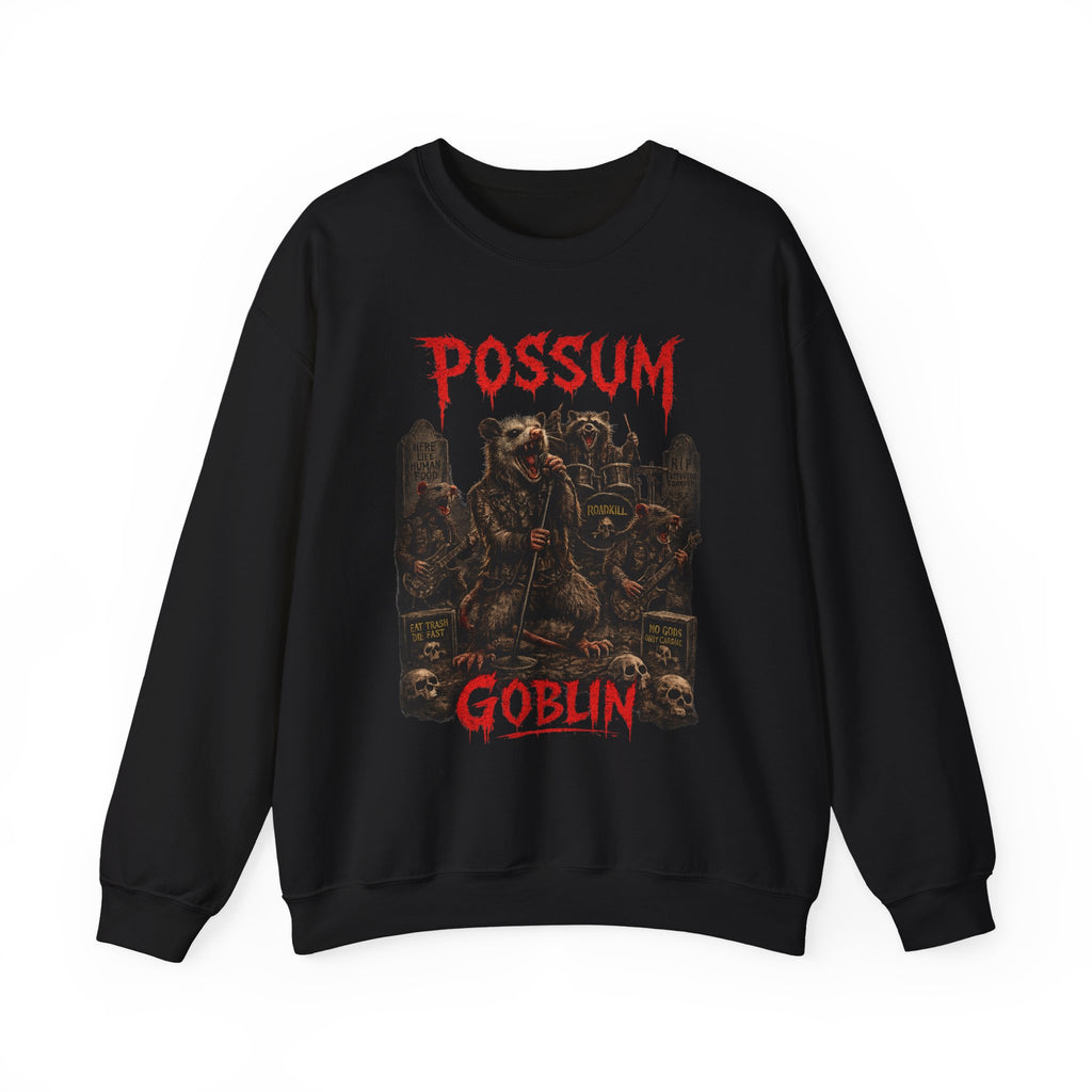 Possum Goblin Sweatshirt — Gothic Creature Graphic Crewneck