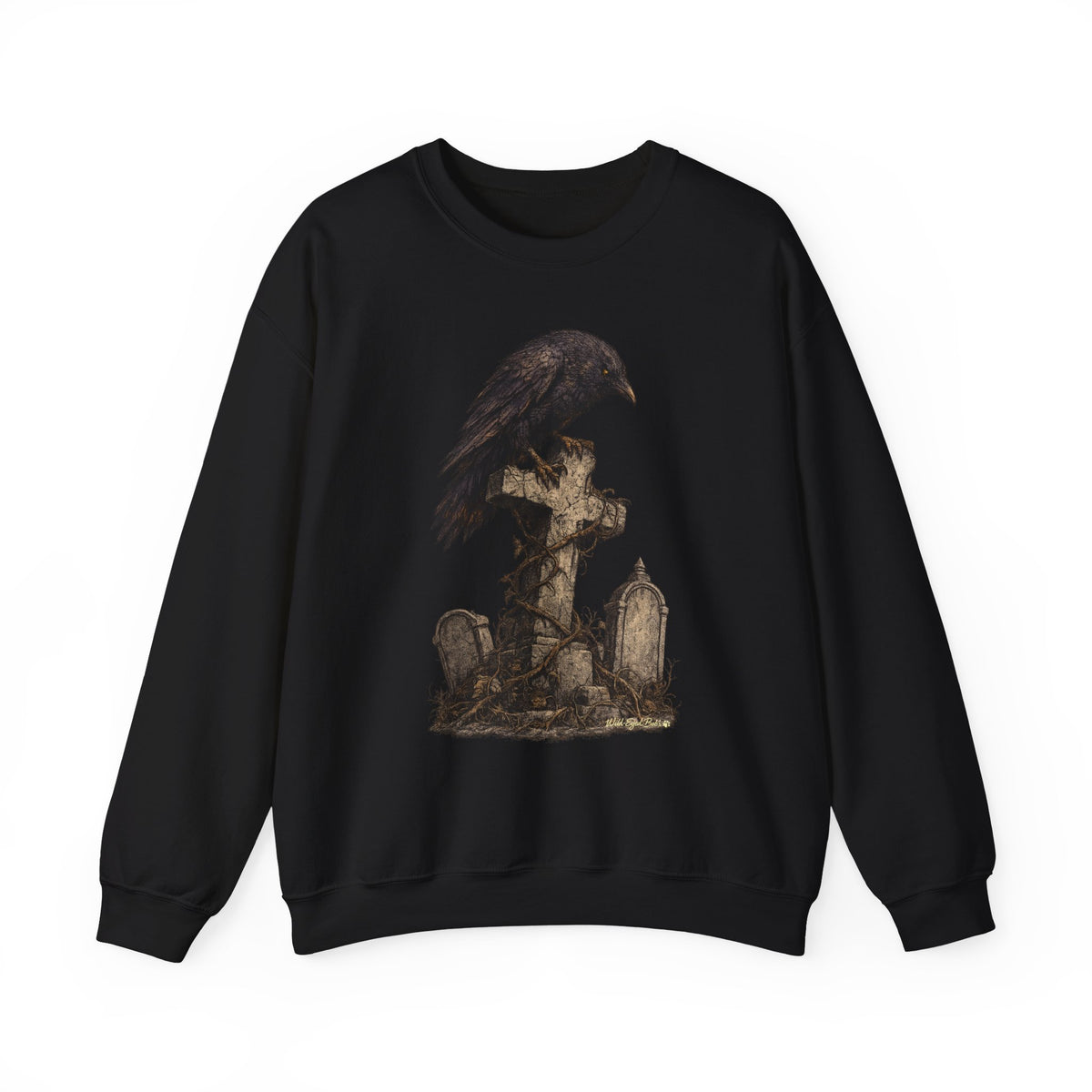 Gothic Raven on Tombstone Sweatshirt