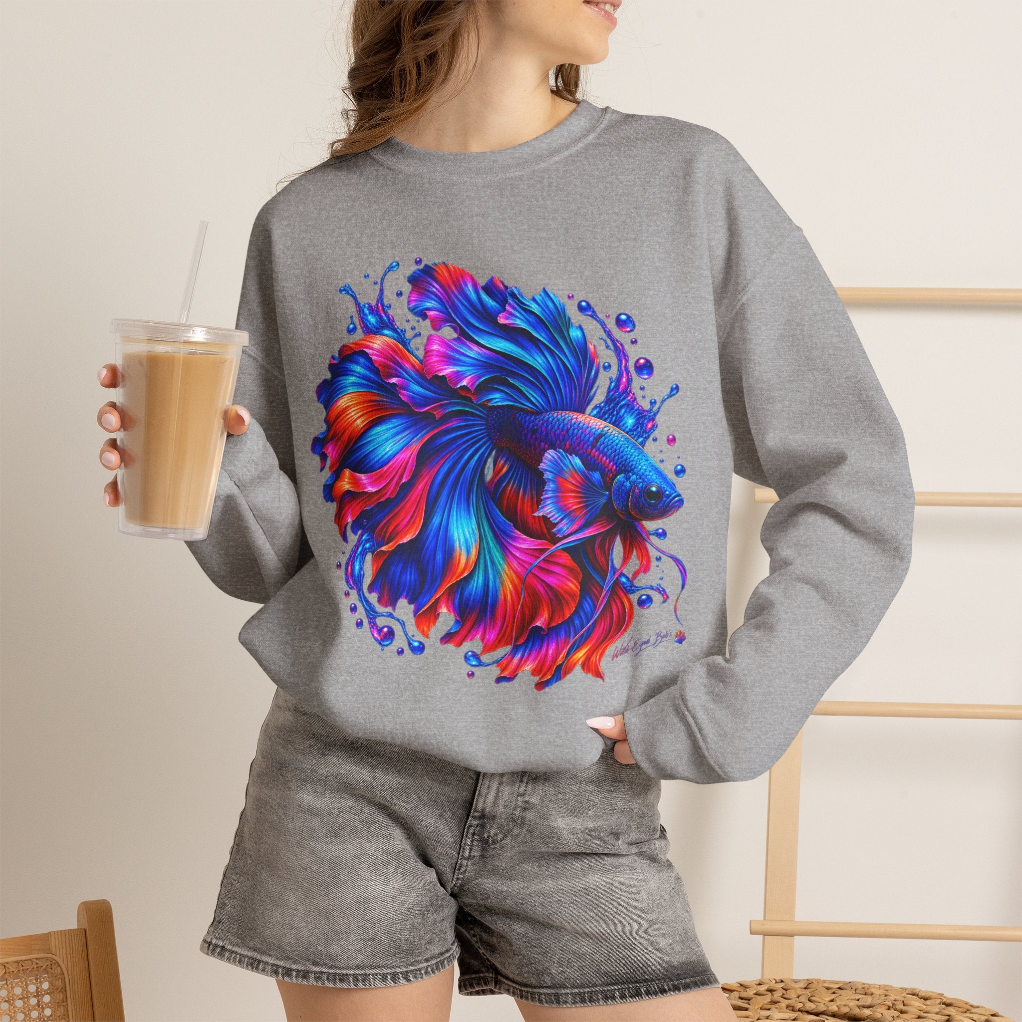 Betta Fish Colorburst Crewneck Sweatshirt
