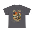 Retired, Tired & Uninspired Cat Tee — Funny Retirement Shirt