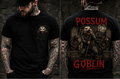 Possum Goblin T-Shirt — Horror Pocket Tee with Back Graphic