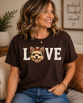 Yorkie Love T-Shirt — 'LOVE' with Cute Yorkie Face
