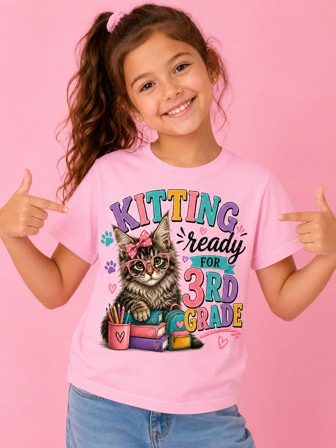 DIANE– “Kitting Ready for 3rd Grade” Cute Cat Back‑to‑School Tee