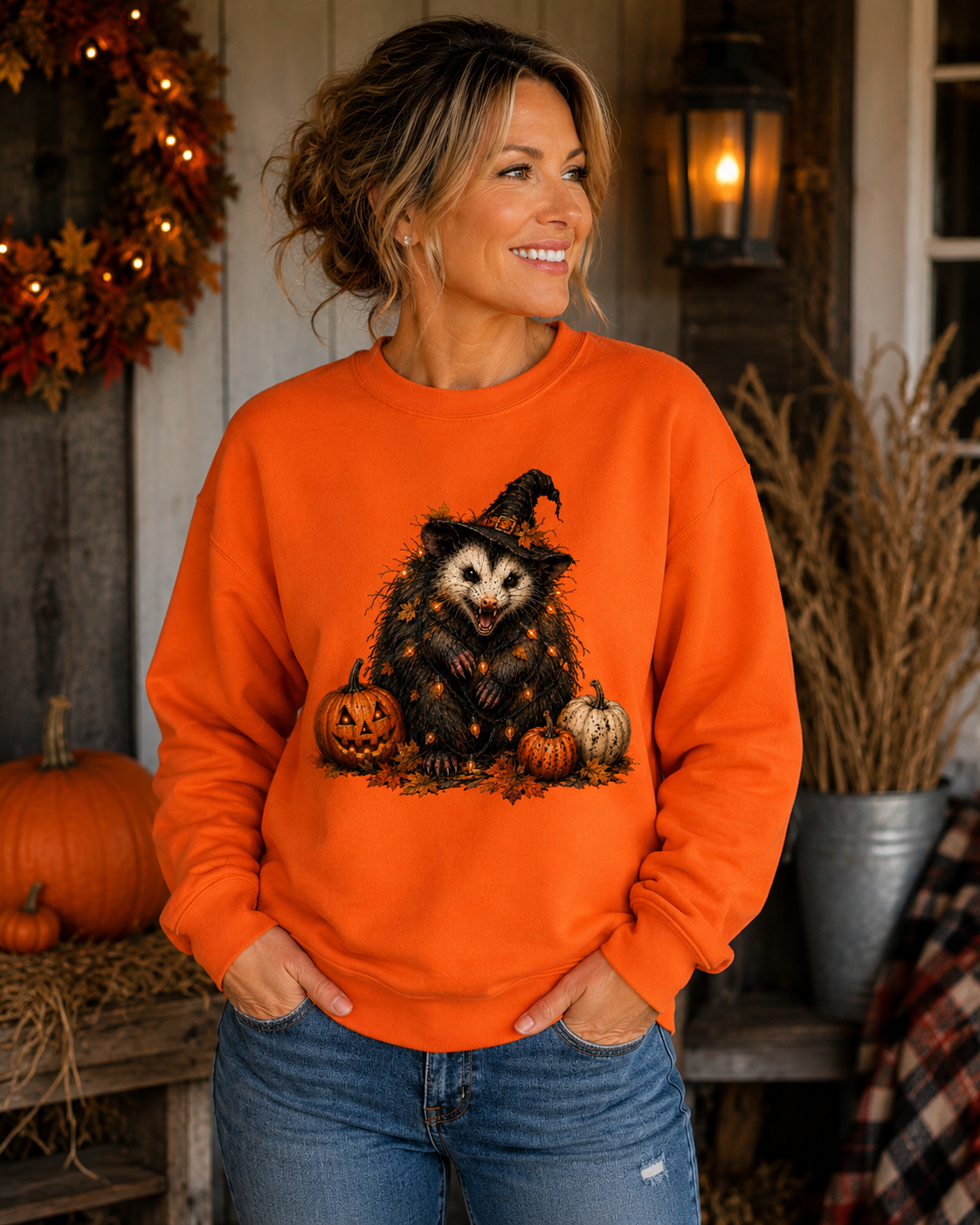 Halloween Possum T-Shirt — Cute Spooky Possum with Pumpkins Tee