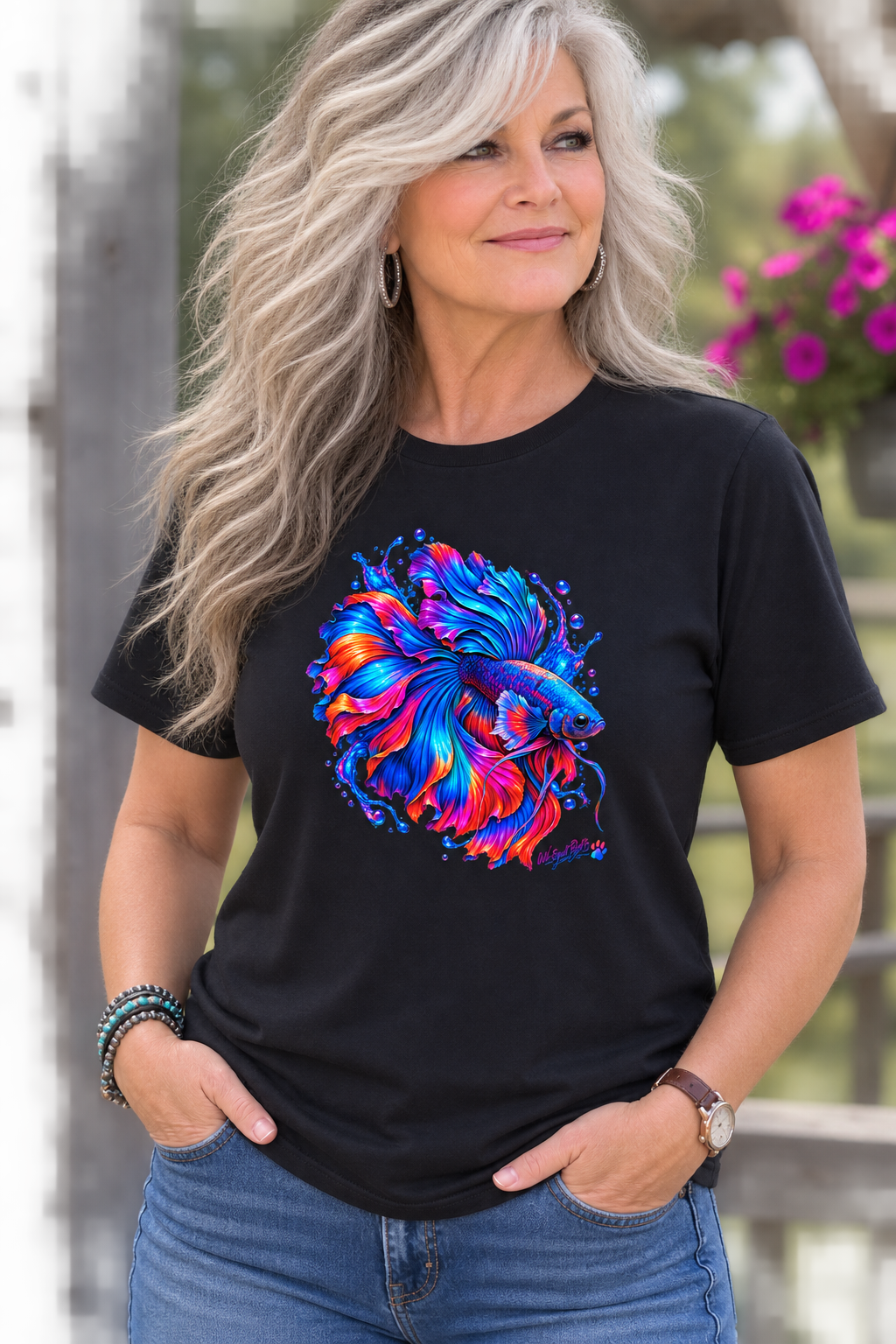Betta Fish Art Tee — Vibrant Colorful Aquarium Fish Graphic T-Shirt