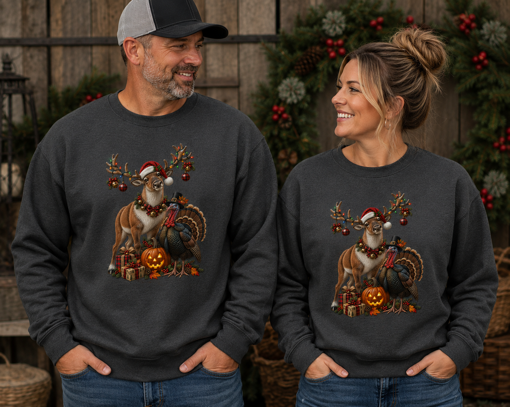 Holiday Mash-up Sweatshirt — Christmas Thanksgiving Halloween Funny
