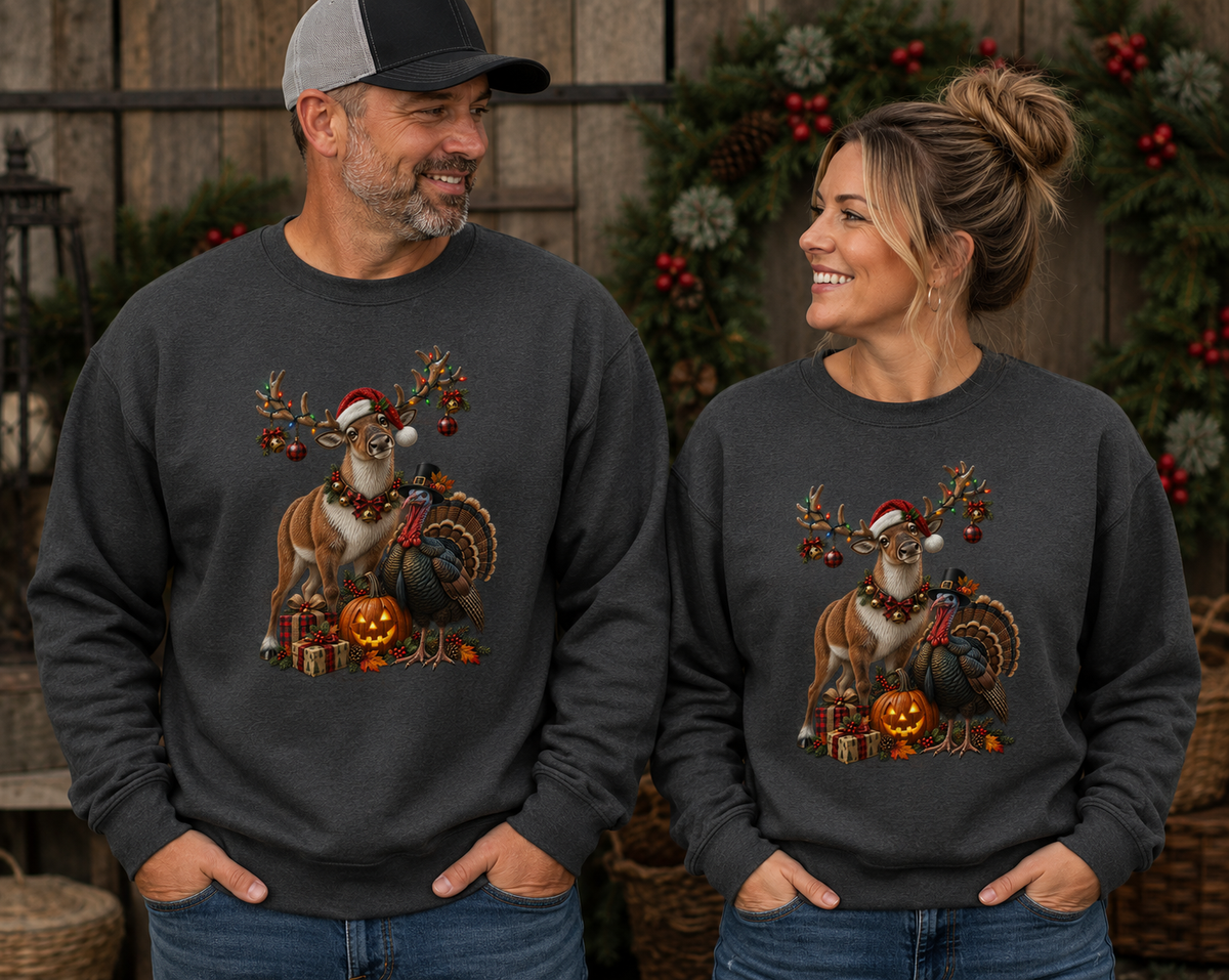 Holiday Mash-up Sweatshirt — Christmas Thanksgiving Halloween Funny
