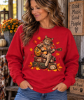 Autumn boho Guitar Cat Sweatshirt — Cozy Fall Cat Music Crewneck