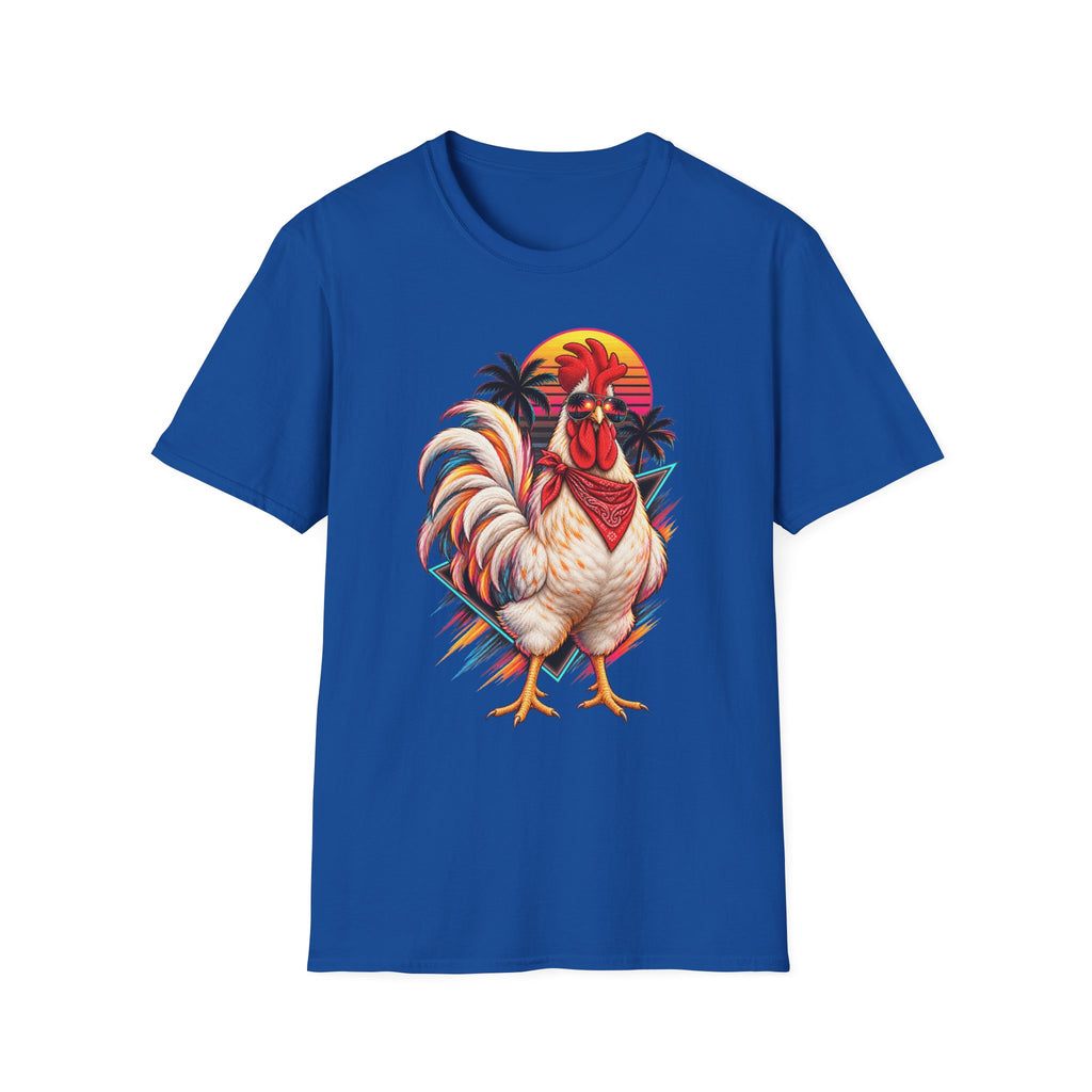 Rooster Sunset T-Shirt — Tropical Rooster Graphic Tee