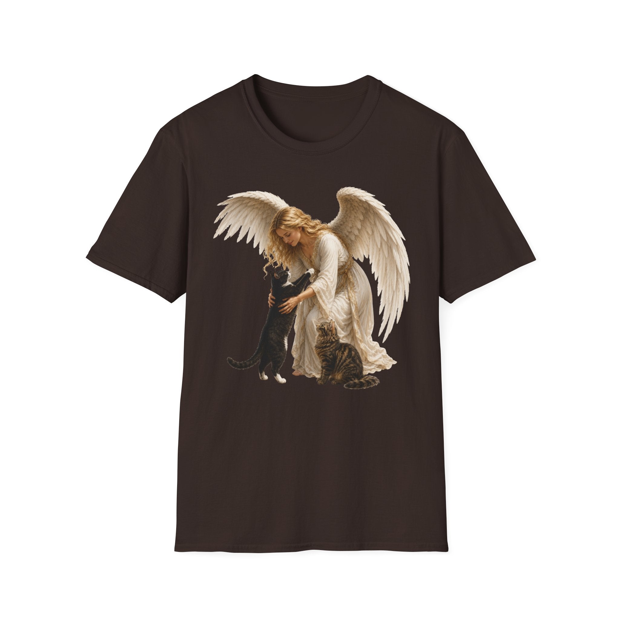 Angel with Cat T-Shirt — Guardian Angel Pet Lover Tee