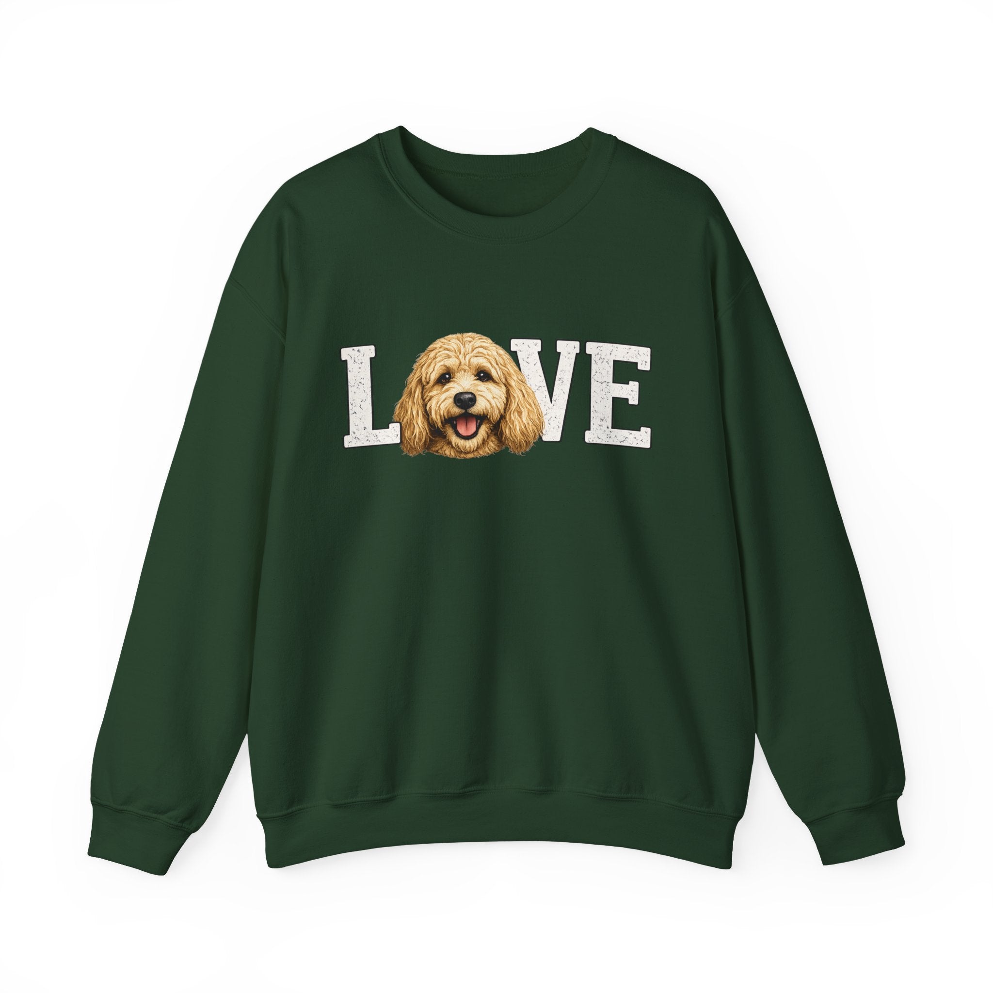 Love Goldendoodle Crewneck Sweatshirt — Cute Goldendoodle Face Pullover for Dog Lovers