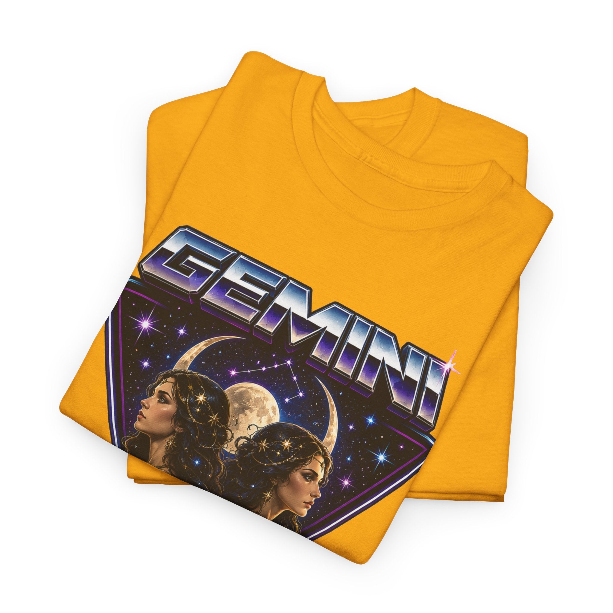 Gemini Zodiac Tee — Retro Twin Goddess Astrology T-Shirt