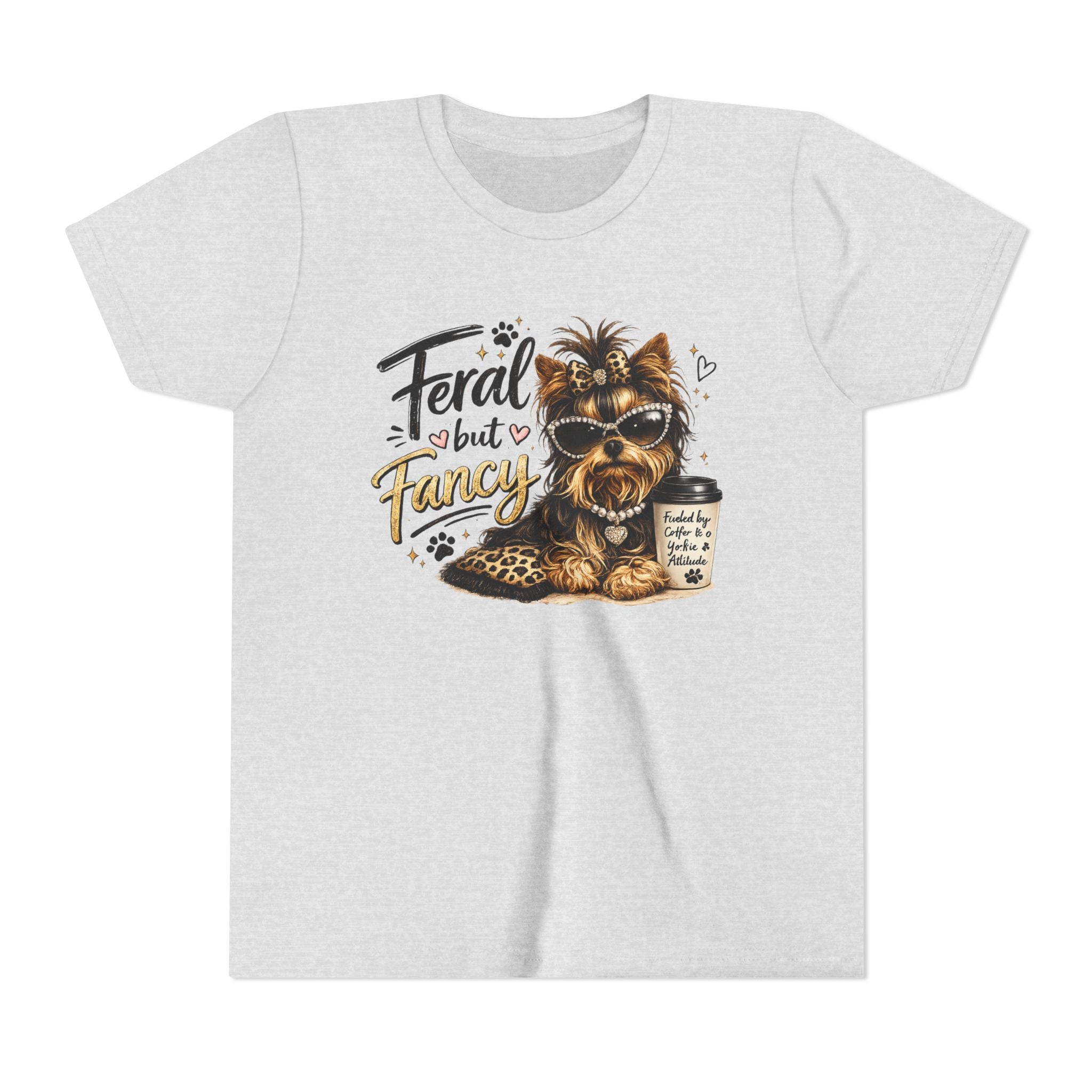 Yorkie youth Tee — "Feral but Fancy" Yorkie Graphic Shirt