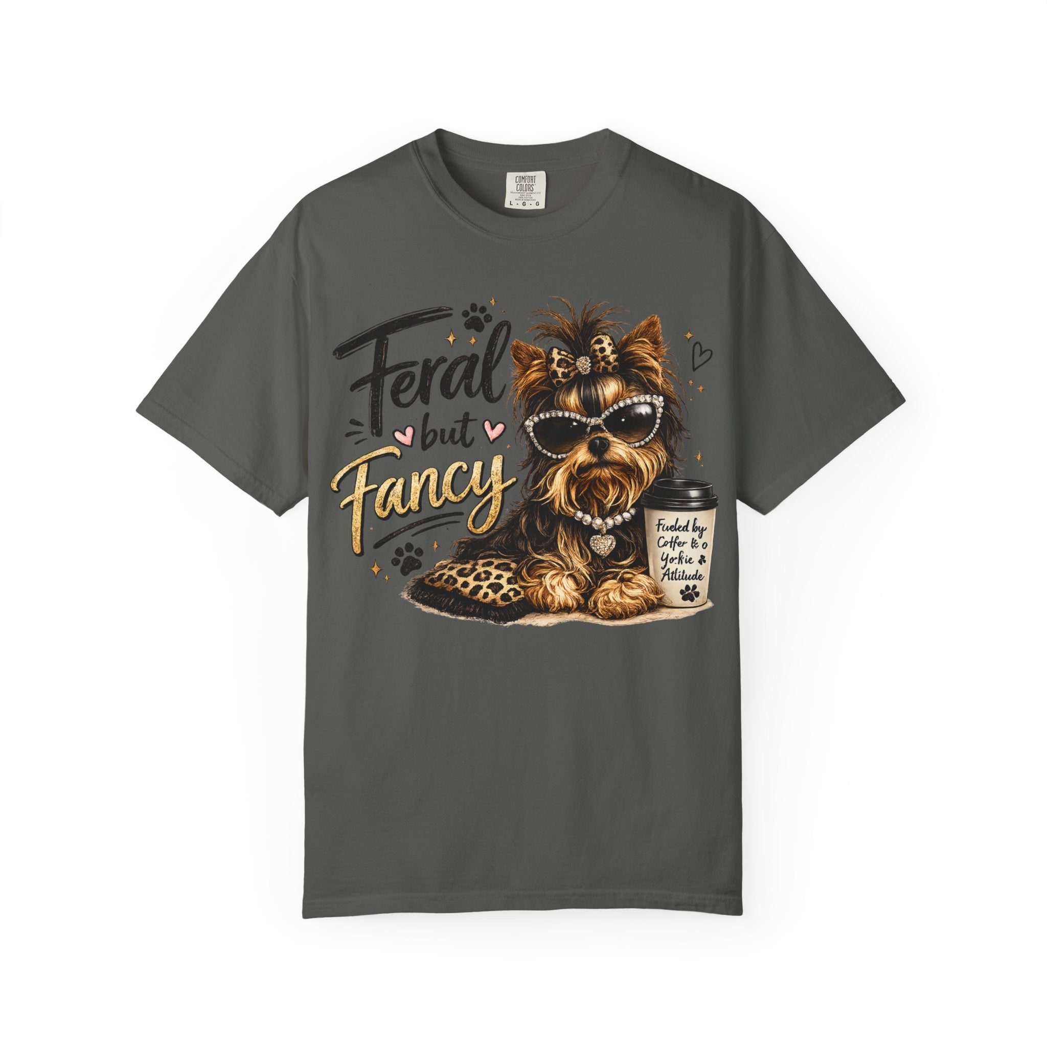 Feral but Fancy Yorkie T-Shirt – Cute Dog Graphic Tee for Pet Lovers