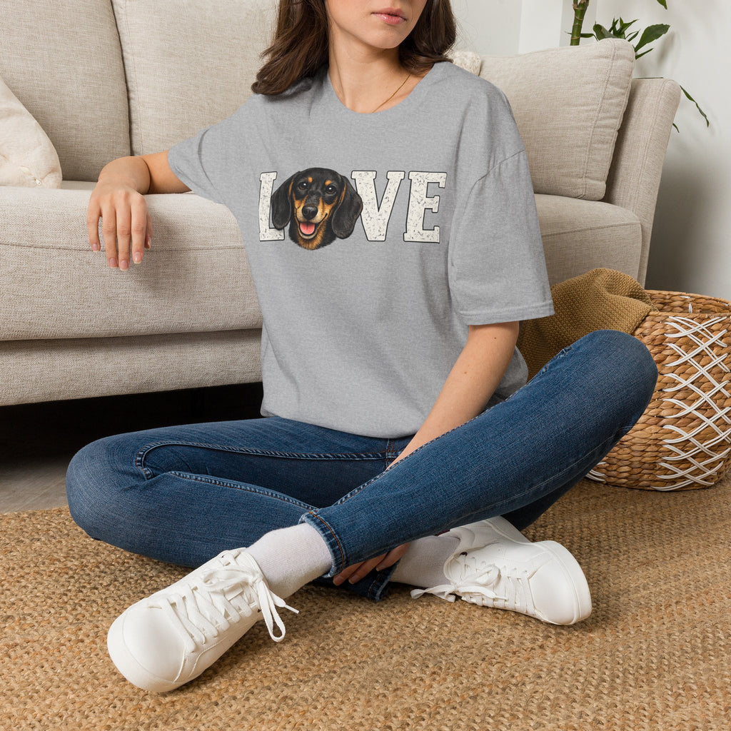 Dachshund LOVE T-Shirt — Cute Wiener Dog Graphic Tee for Dog Lovers