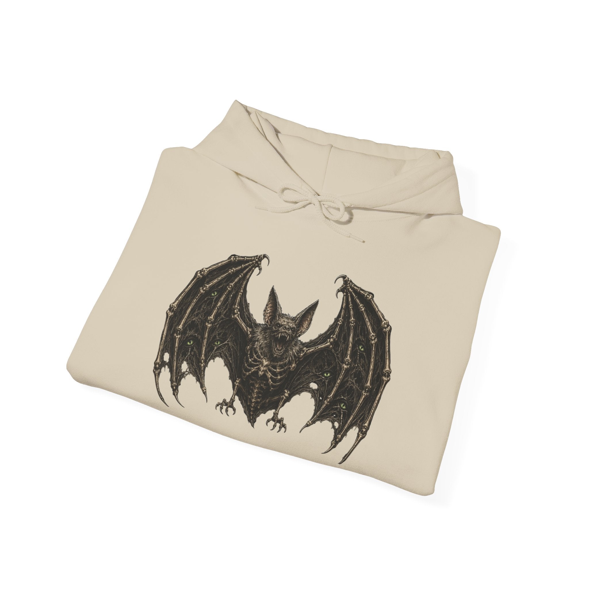 Gothic Bat Graphic Hoodie — Vintage Winged Bat Sweatshirt