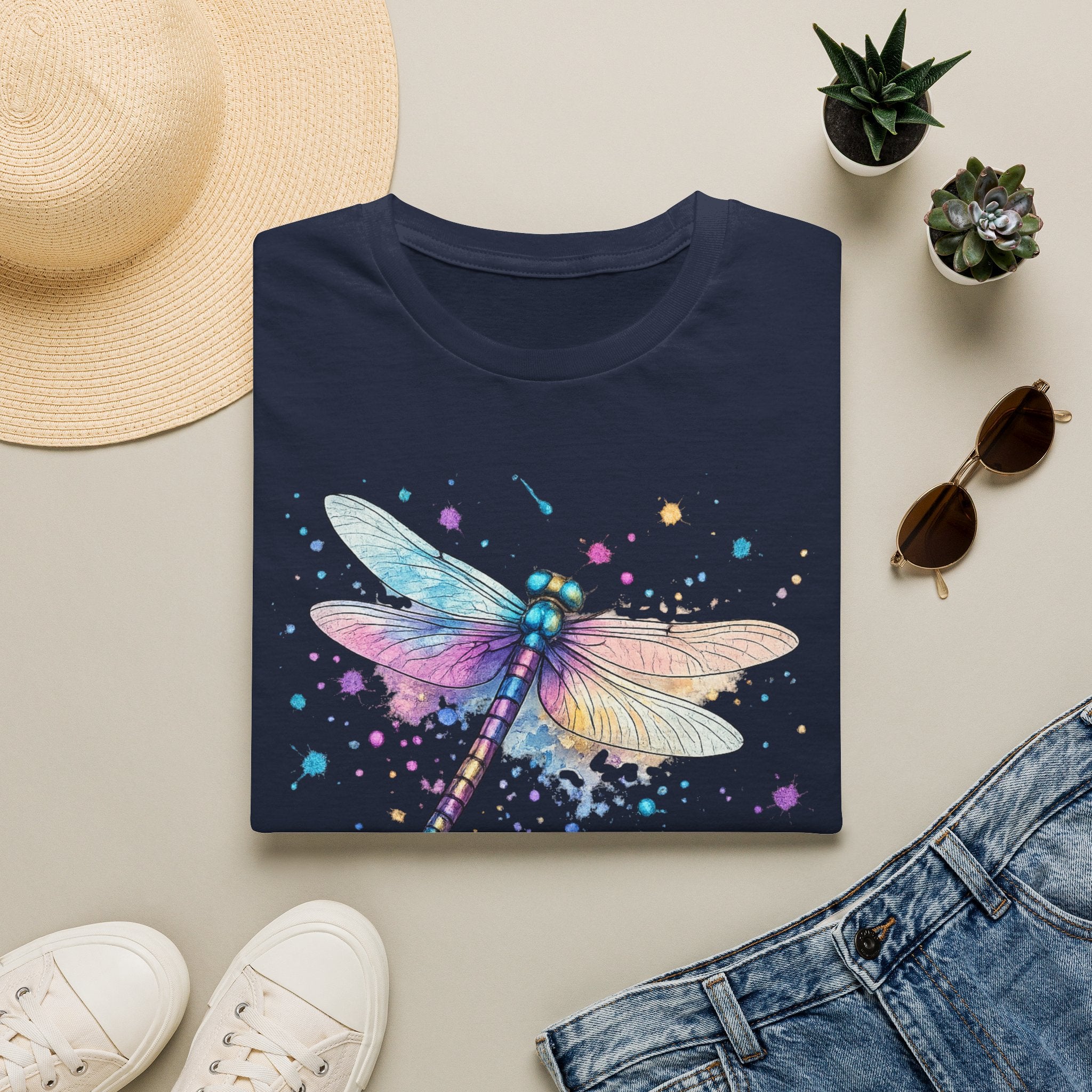 Dragonfly Watercolor T‑Shirt — Pastel Wing Nature Tee