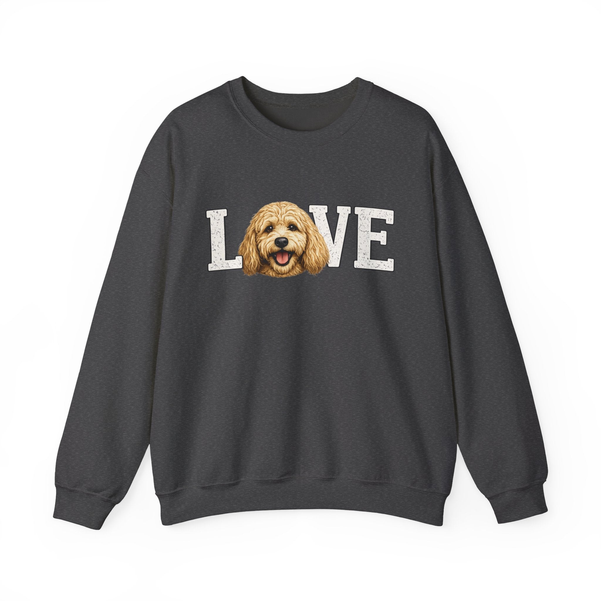Love Goldendoodle Crewneck Sweatshirt — Cute Goldendoodle Face Pullover for Dog Lovers