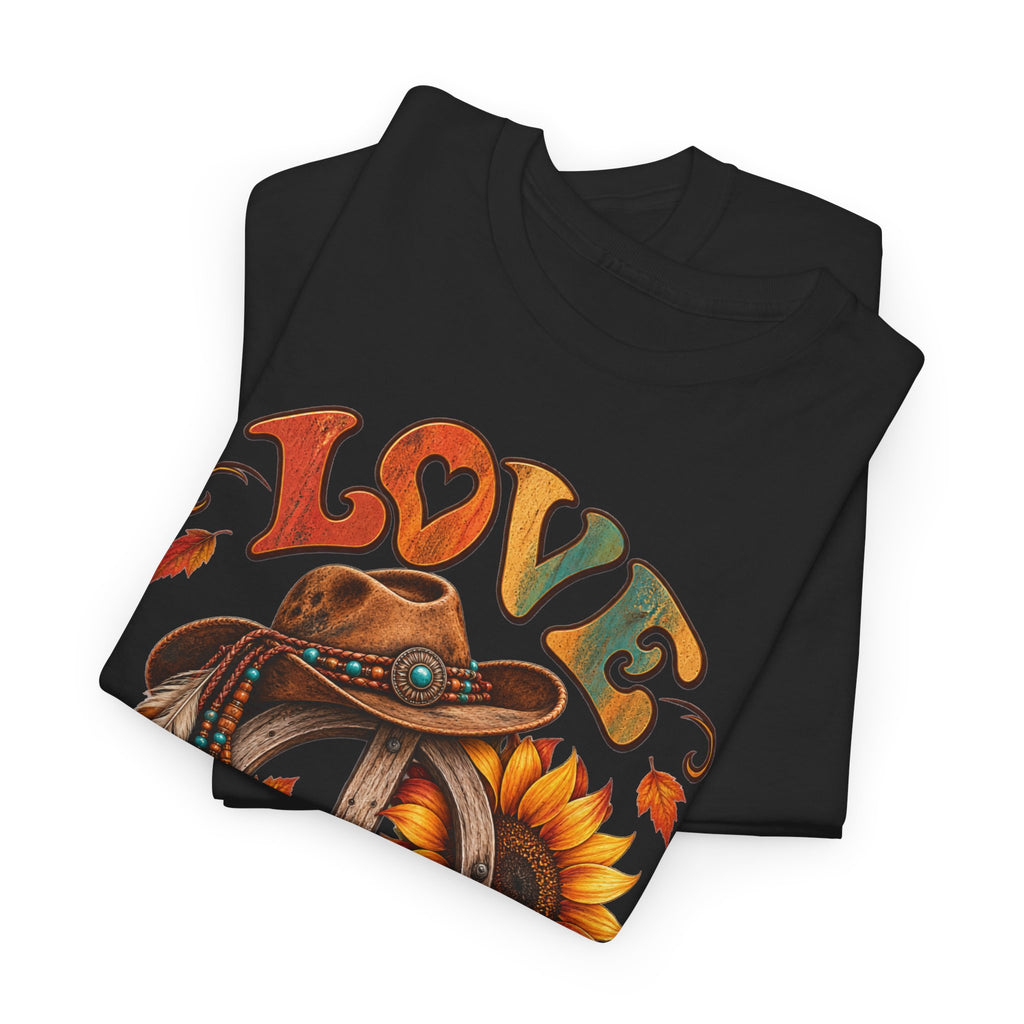 Love & Peace Retro Sunflower Boho Graphic Tee