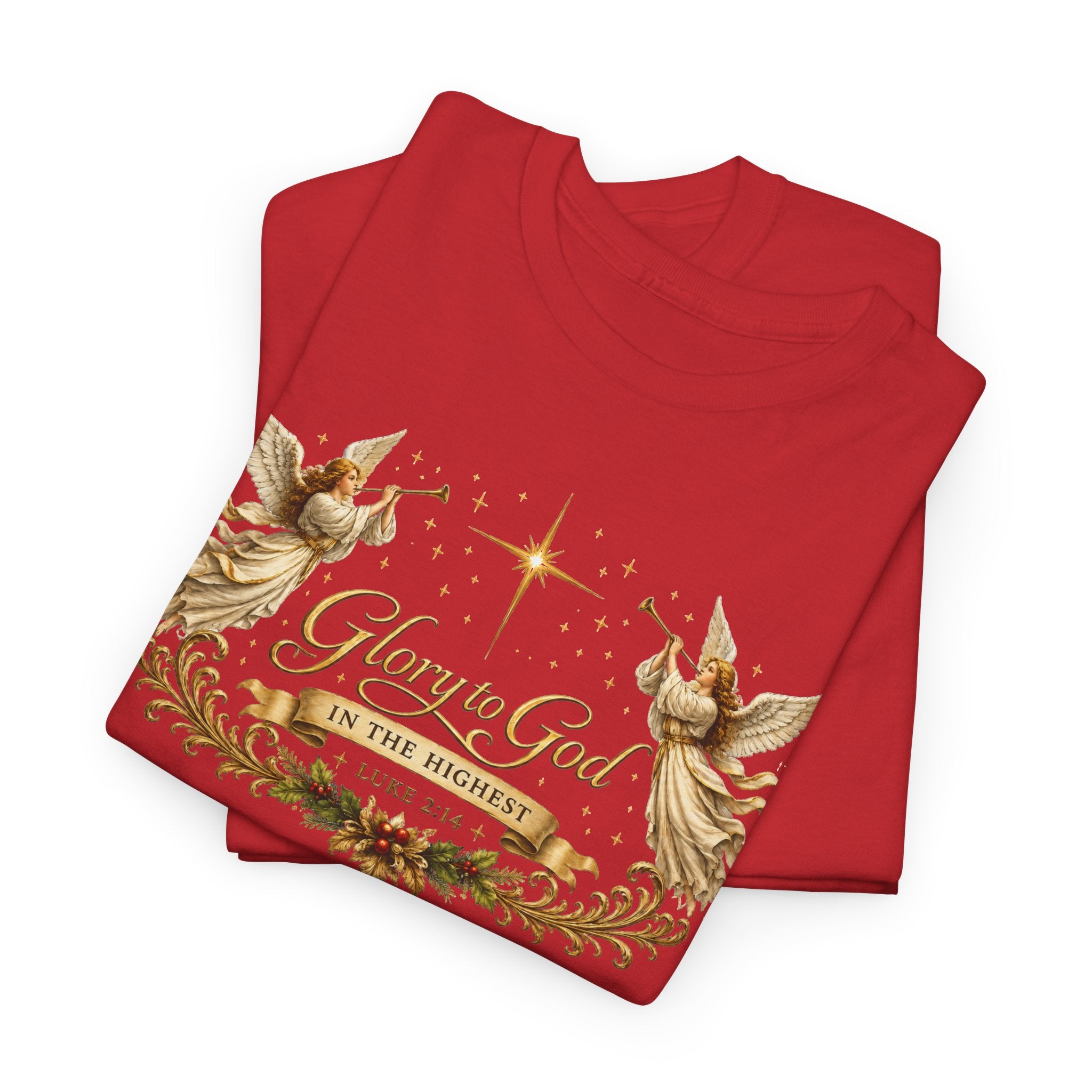 Glory to God Tee — Vintage Angel Christmas Gospel T-Shirt