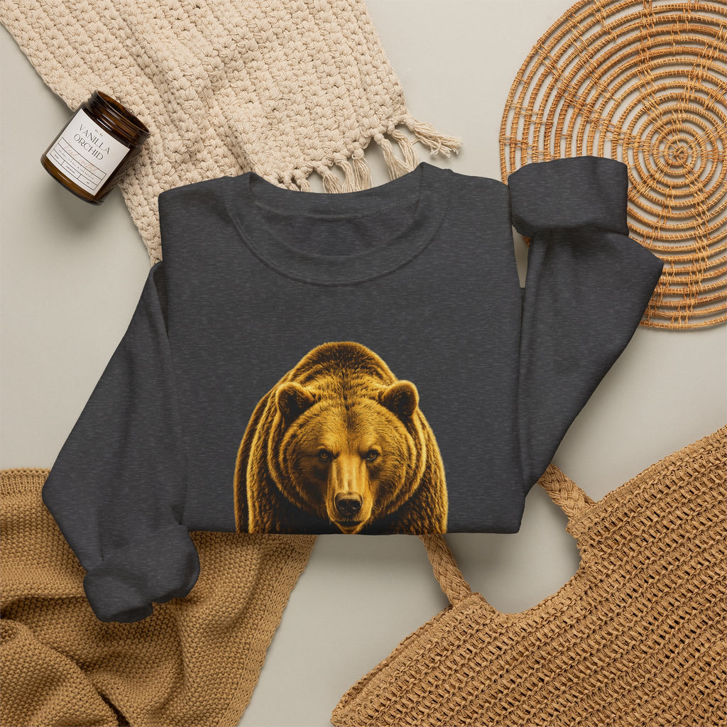 Grizzly Bear Crewneck Sweatshirt — Vintage Wildlife Graphic