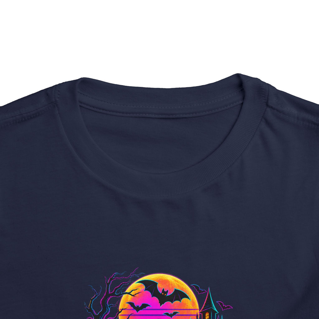 Toddler Tee — Neon Retro Ghosts Halloween Design