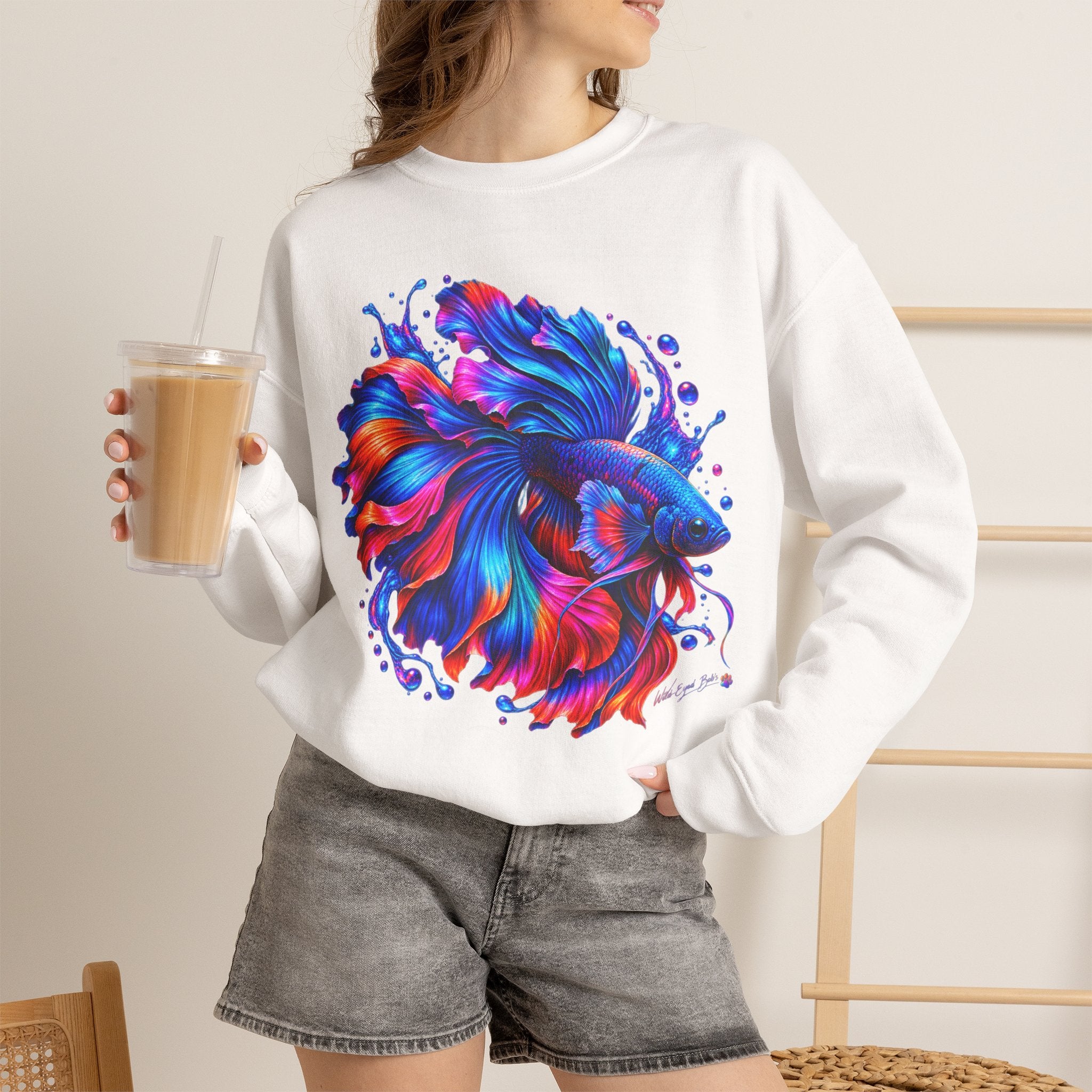 Betta Fish Colorburst Crewneck Sweatshirt