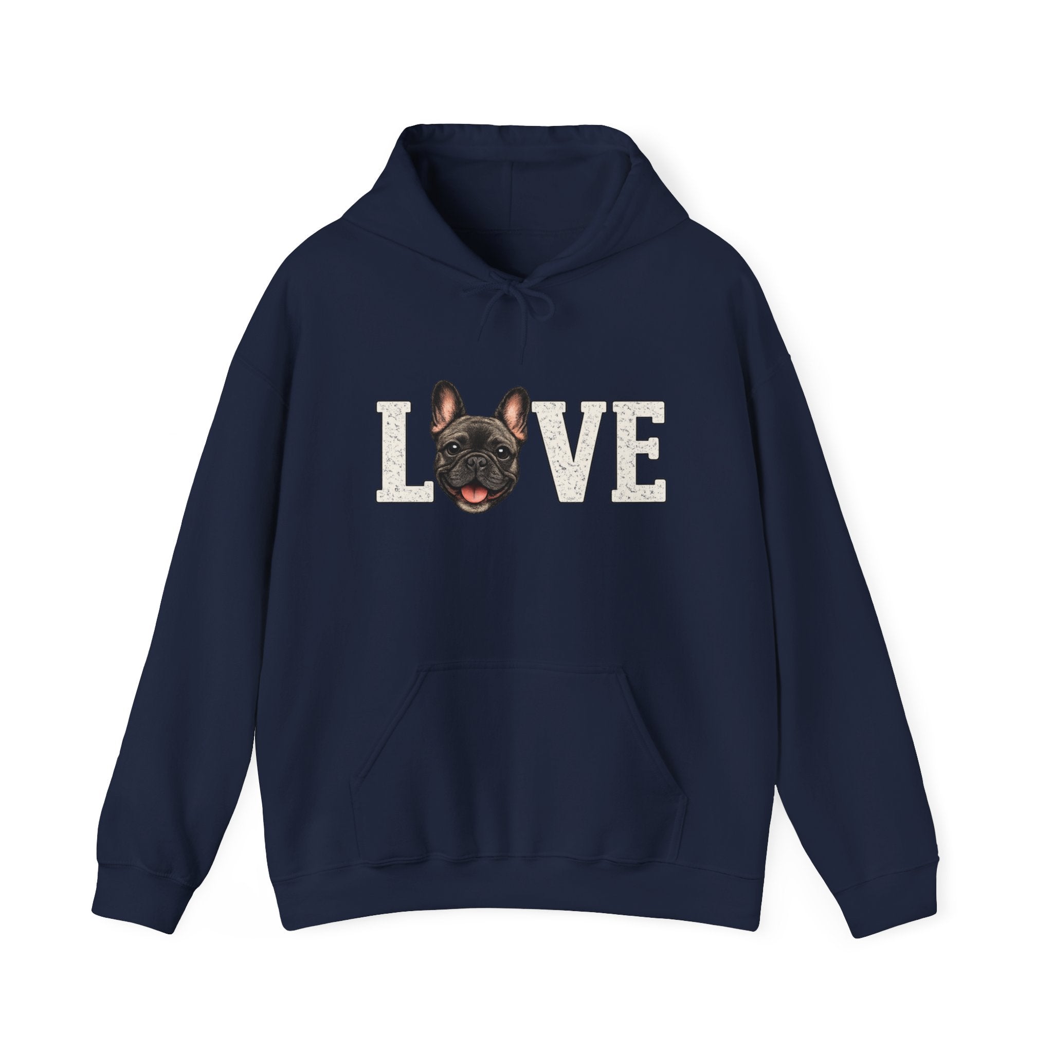 French Bulldog LOVE Hoodie — Cute Dog Lover Pullover for Pet Owners