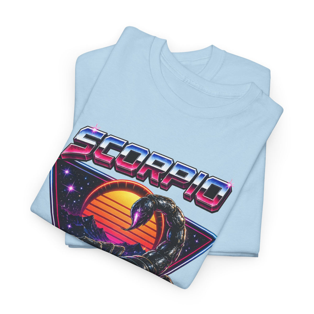 Scorpio Retro Sunset T-Shirt — Vintage 80s Scorpion Zodiac Tee