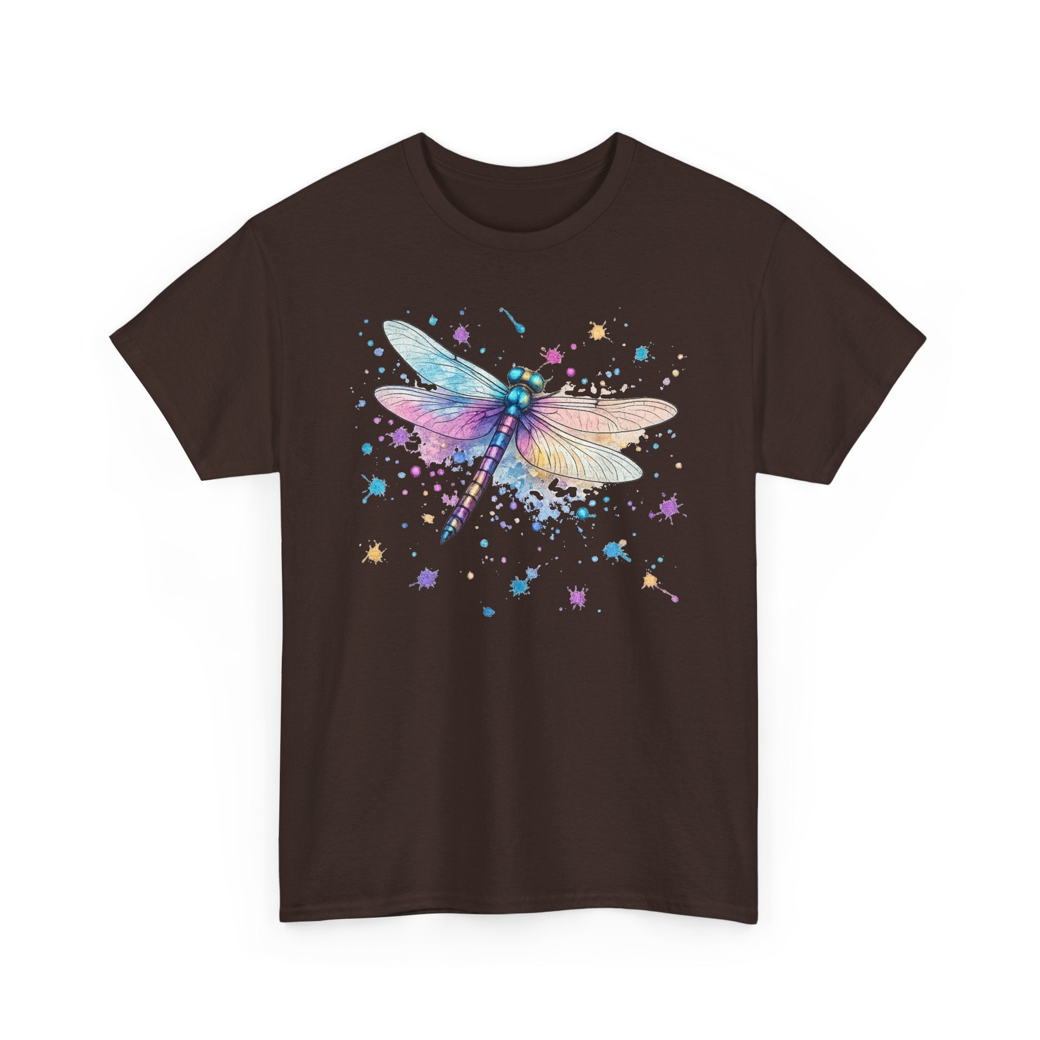 Dragonfly Watercolor T-Shirt — Pastel Splatter Nature Tee
