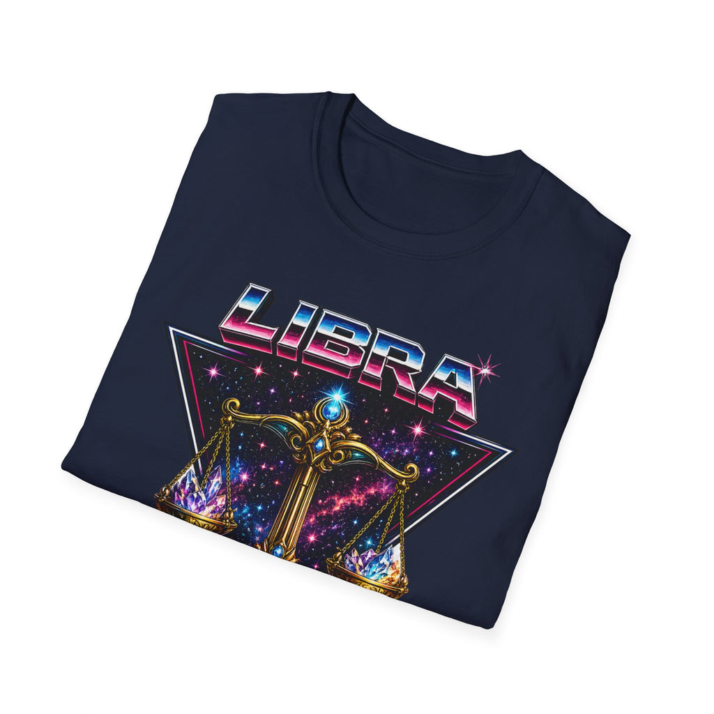 Libra Zodiac T-Shirt — Retro Neon Scales Astrology Tee