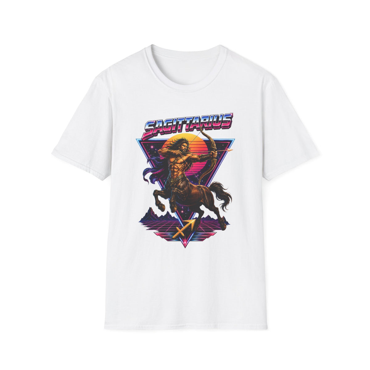Sagittarius Archer T-Shirt — Retro Neon Zodiac Tee