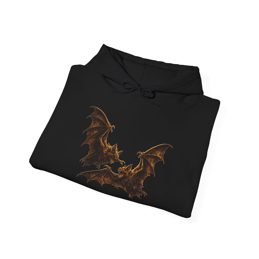 Bat Silhouette Hoodie – Fiery Gothic Bat Graphic Pullover