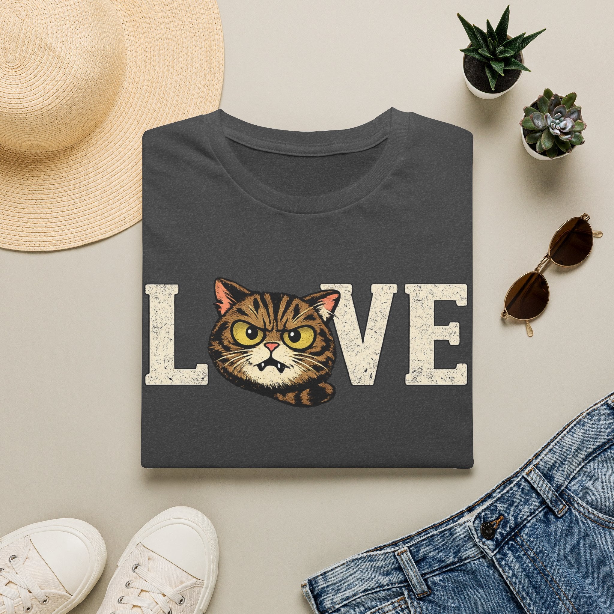 Cat Love T-Shirt — Vintage Kitten Graphic Tee for Cat Lovers