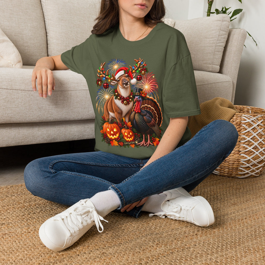 Four Holidays One Shirt - Dear Turkey, Halloween & Christmas Holiday Shirt