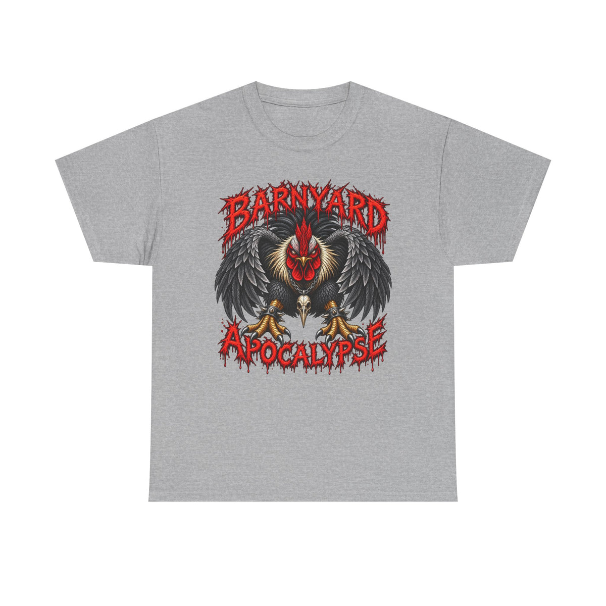 Barnyard Apocalypse Graphic Tee — Dark Rooster Horror Farm Shirt