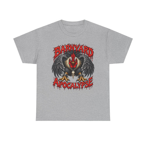 Barnyard Apocalypse Graphic Tee — Dark Rooster Horror Farm Shirt