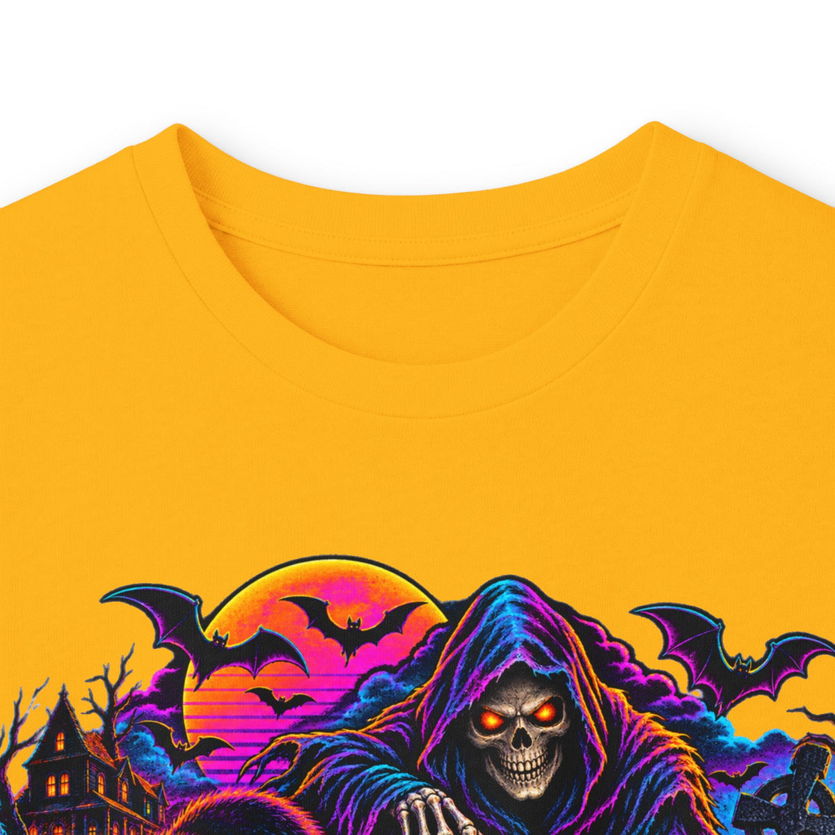 Halloween Grim Reaper Pumpkin retro Long Sleeve Tee