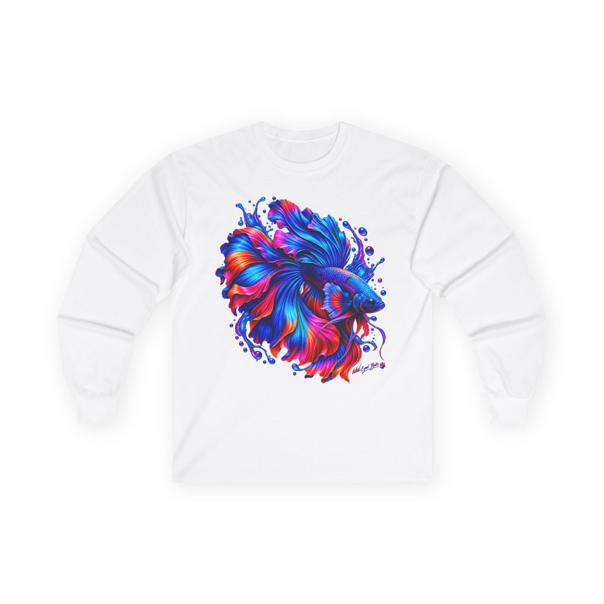 Colorful Betta Fish Long Sleeve Tee — Vibrant Aquatic Graphic Shirt