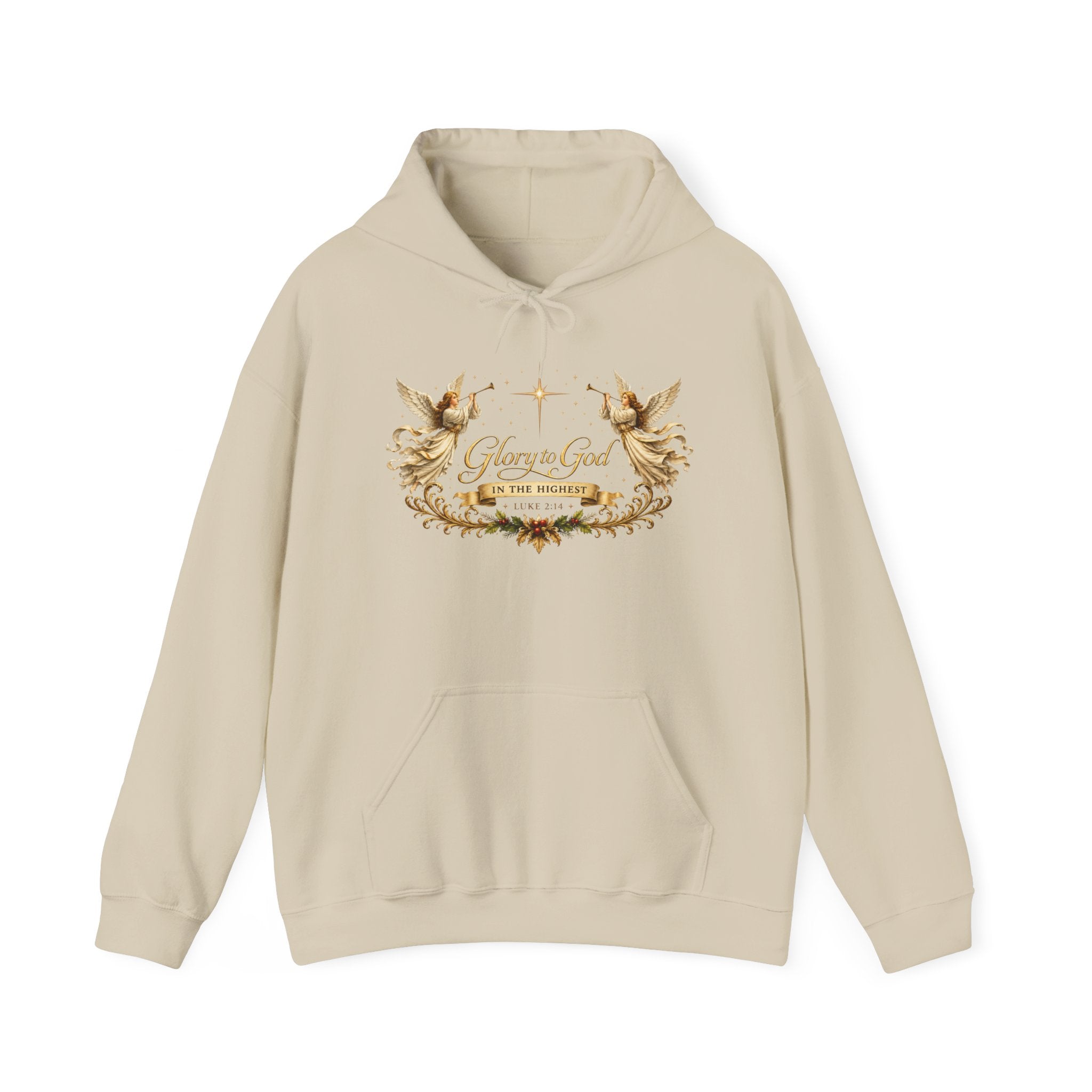 Glory to God Hoodie – Angelic Christmas Religious Sweatshirt