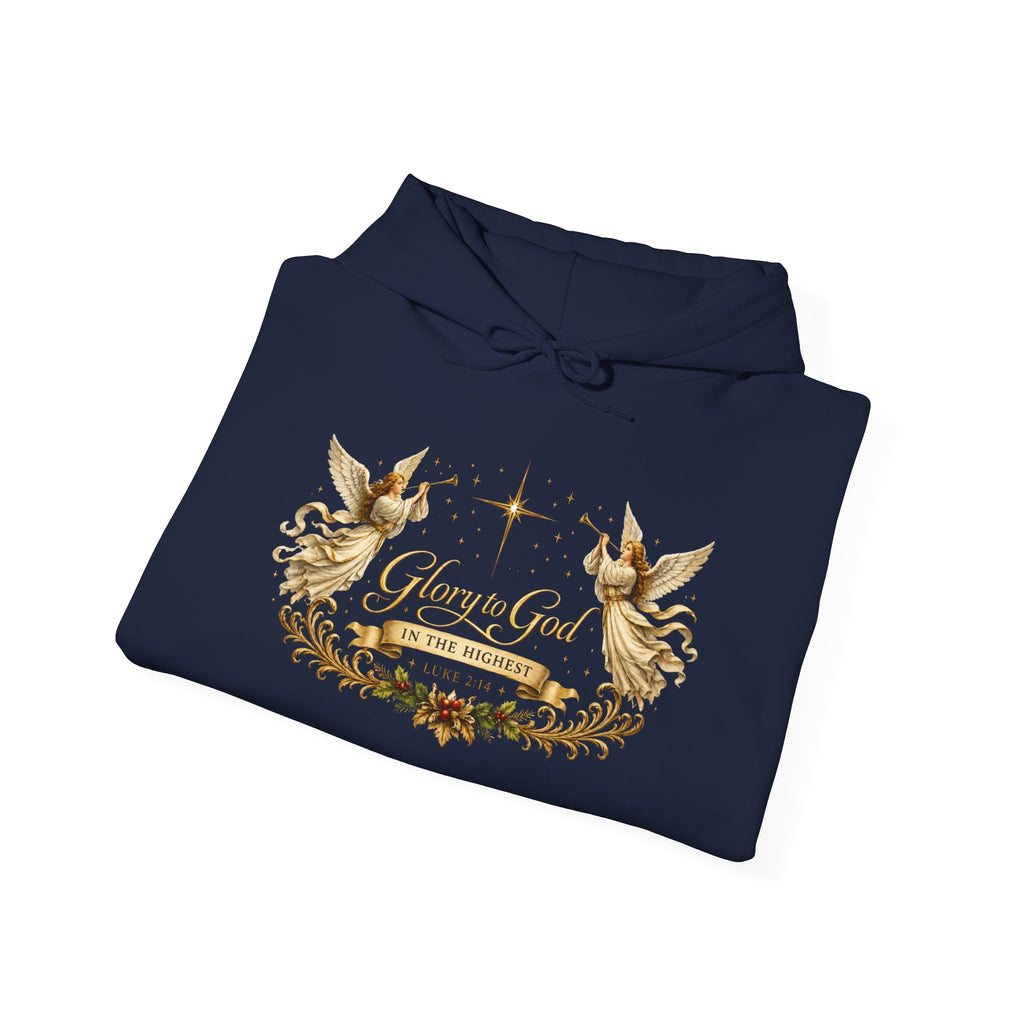 Glory to God Hoodie – Angelic Christmas Religious Sweatshirt