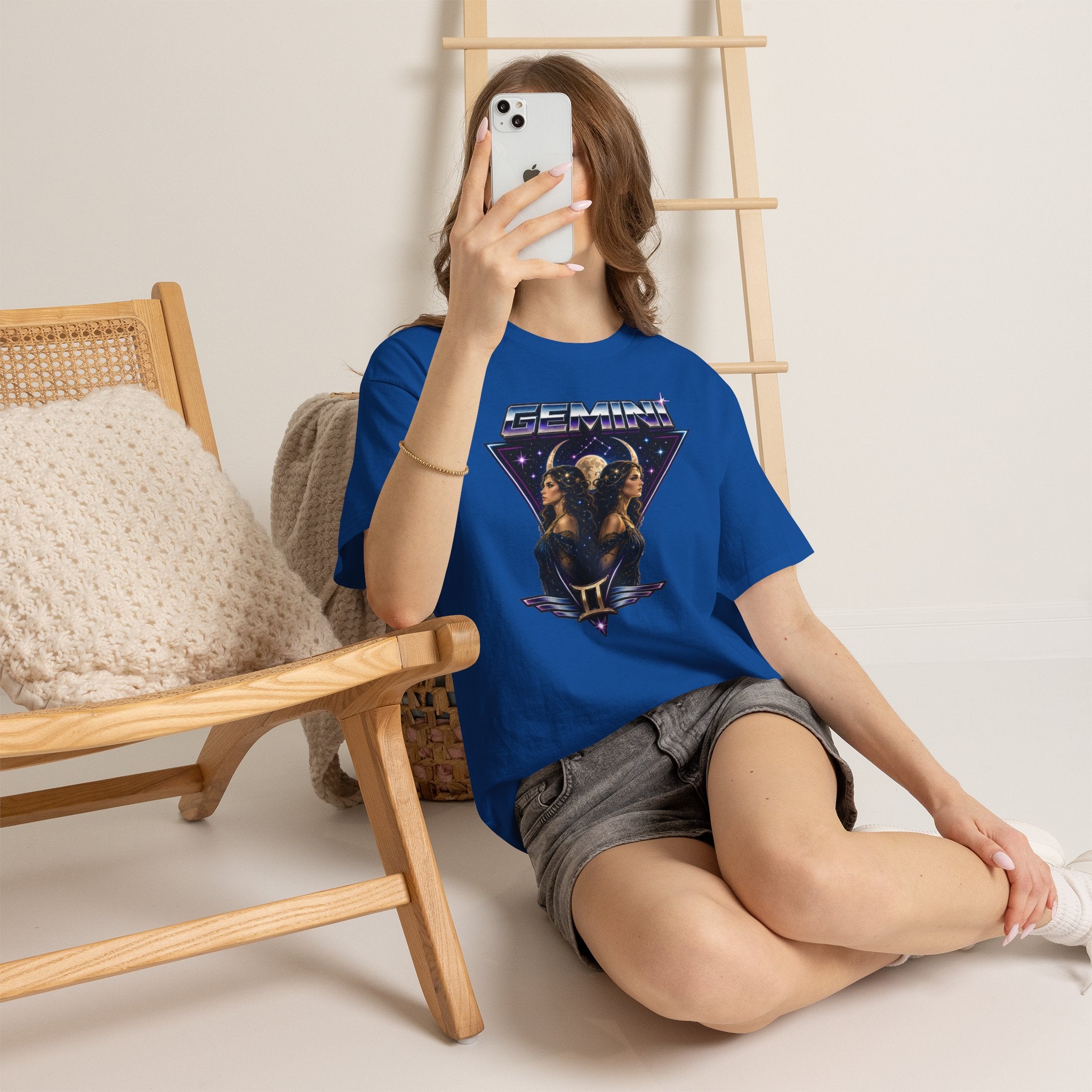 Gemini Zodiac Tee — Retro Twin Goddess Astrology T-Shirt