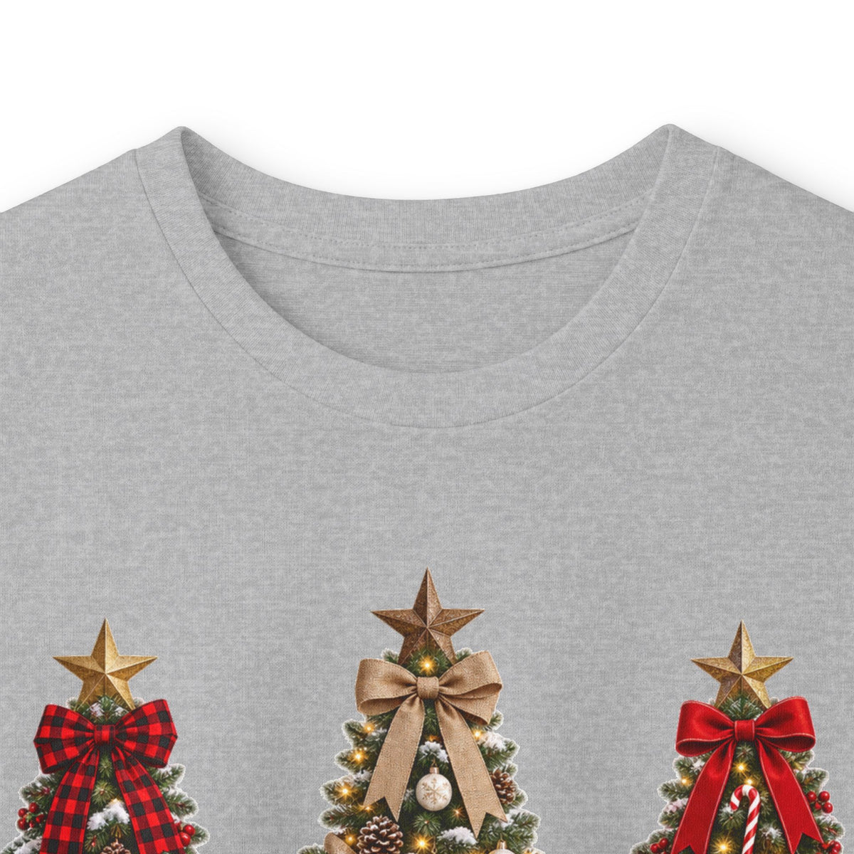 Long Sleeve Tee — Festive 'Merry Christmas' Triple Tree Holiday Graphic
