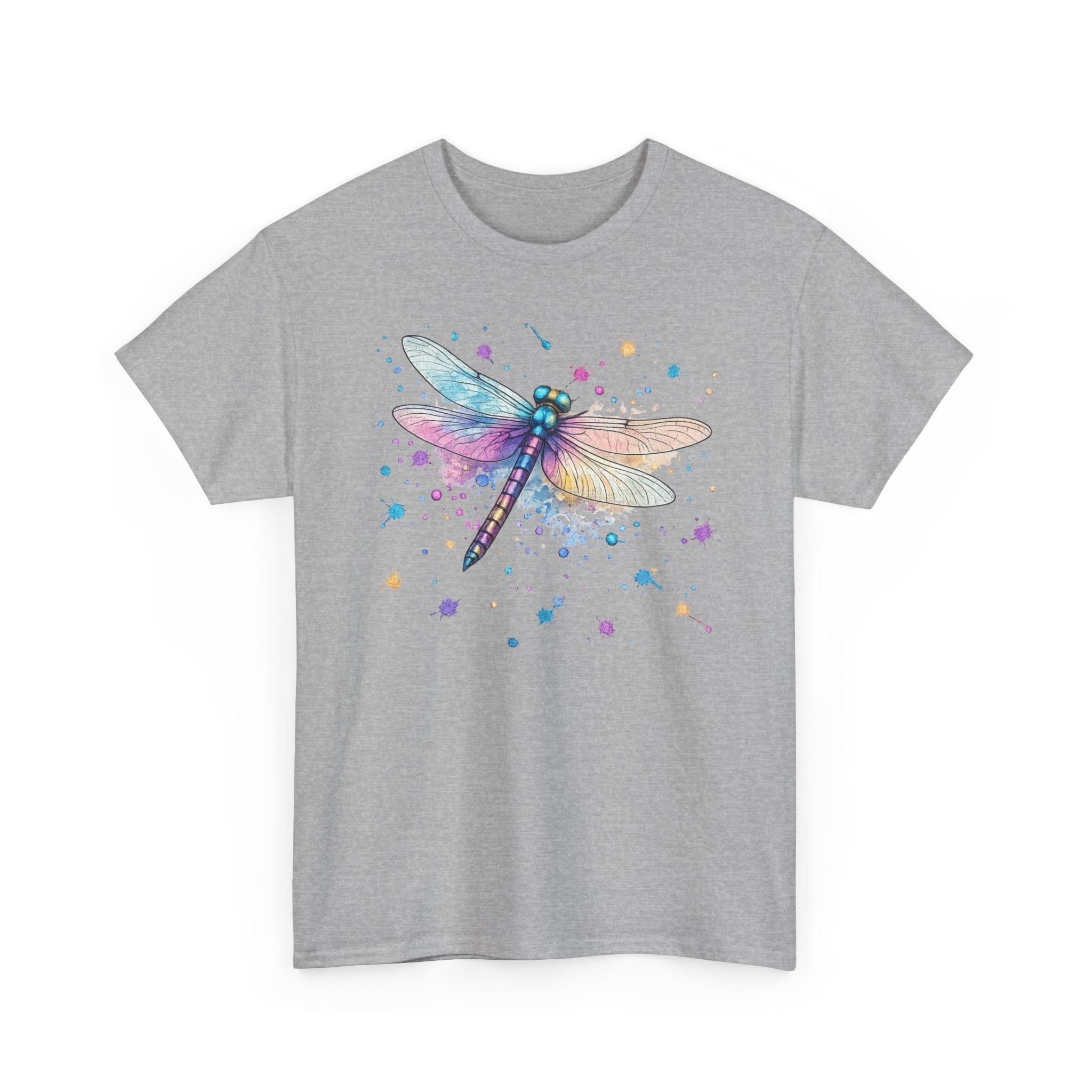 Dragonfly Watercolor T-Shirt — Pastel Splatter Nature Tee