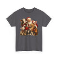 Santa with Farm Animals Christmas Tee — Vintage Holiday Animal Lover Shirt