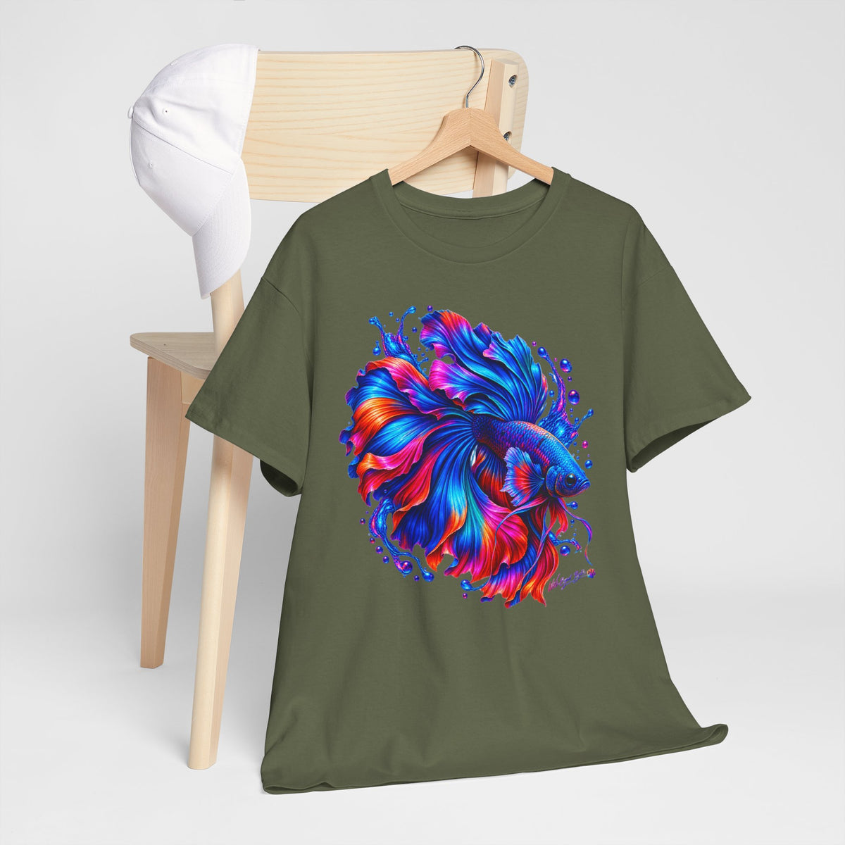 Betta Fish Art Tee — Vibrant Colorful Aquarium Fish Graphic T-Shirt