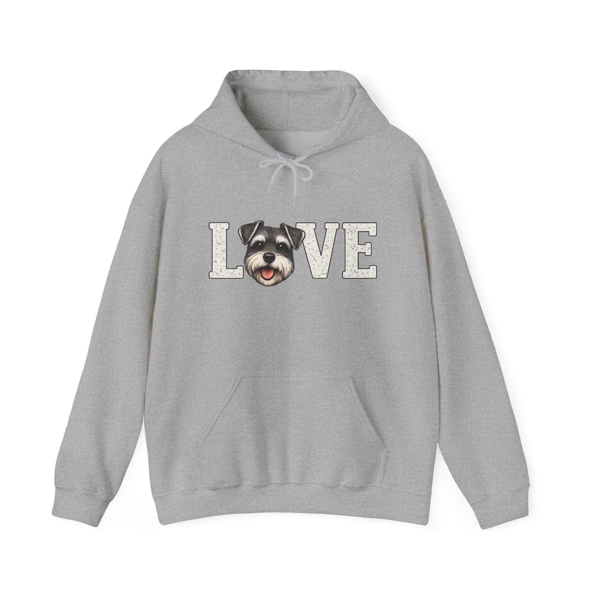 Love Schnauzer Hoodie — Cute Dog Face Pullover for Dog Lovers
