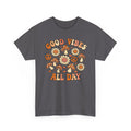 Boho-Good Vibes All Day T-Shirt — Retro Mushroom & Daisy Graphic Tee