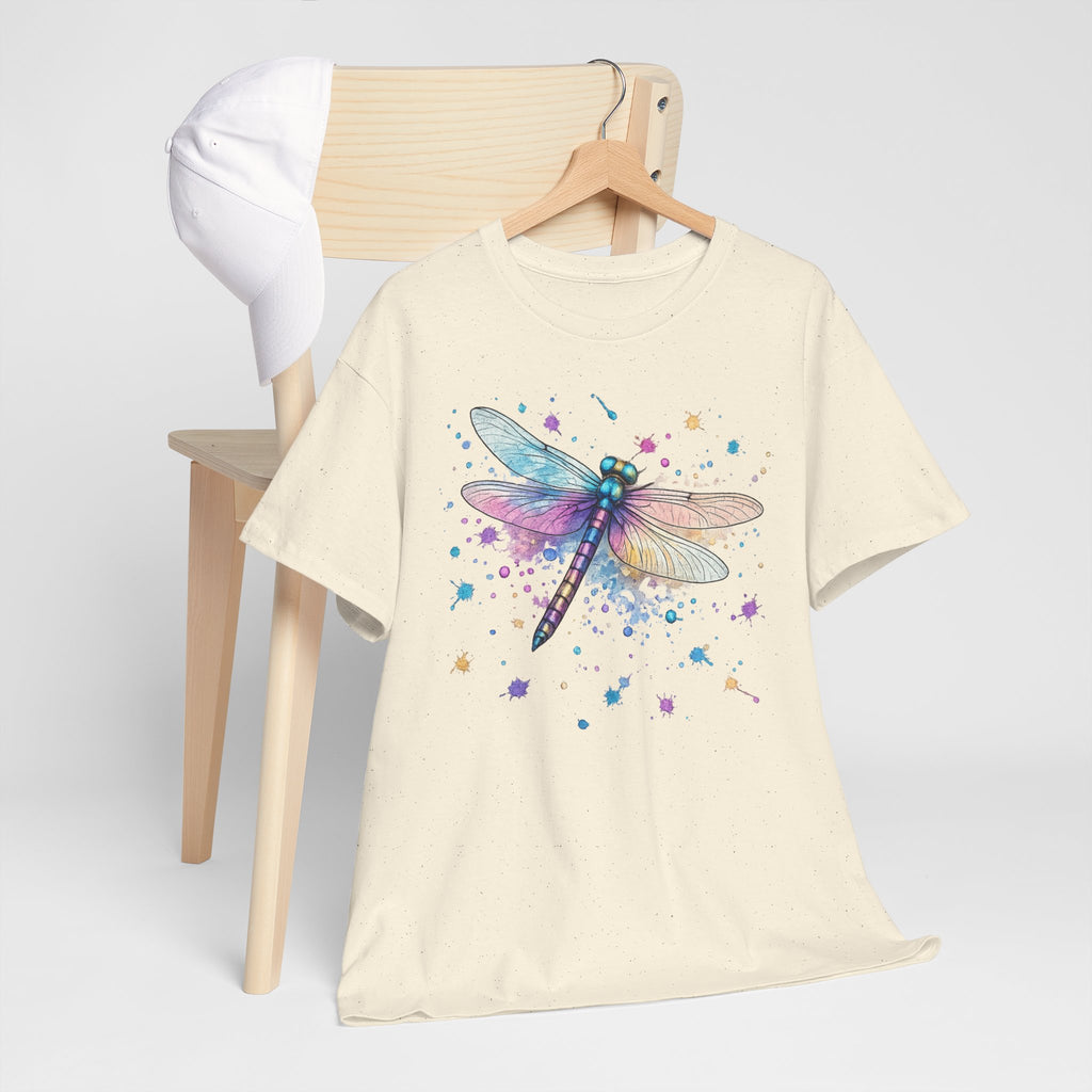 Dragonfly Watercolor T-Shirt — Pastel Splatter Nature Tee