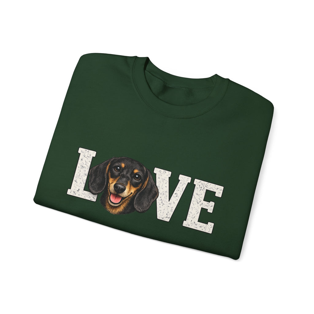 Dachshund Love Crewneck Sweatshirt — Cute Dog Lover Pullover